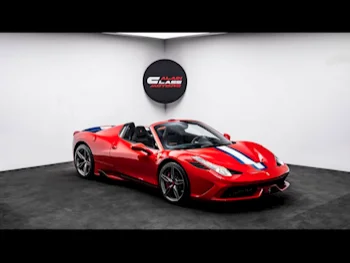 Ferrari  458  Special  2015  Automatic  522 Km  8 Cylinder  All Wheel Drive (AWD)  Convertible  Red