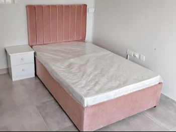 Beds - Single  - Pink  - Mattress Included  - With Bedside Table