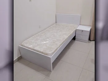 Beds - Single  - White  - Mattress Included  - With Bedside Table