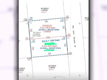 Lands For Sale in Doha  - Al Duhail  -Area Size 612 Square Meter