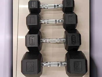 Weights - Fixed  Dumbbells  - Hex  - Black