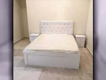 Beds - Queen  - White  - Mattress Included  - With Bedside Table