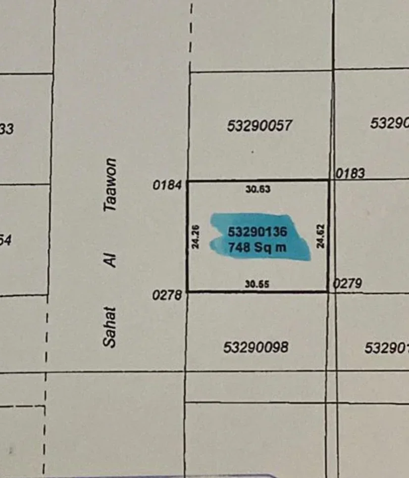 Lands For Sale in Al Rayyan  - New Al Rayyan  -Area Size 748 Square Meter