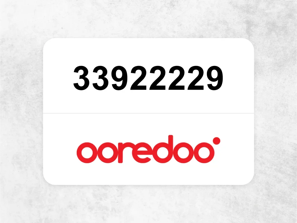 Ooredoo Mobile Phone  33922229