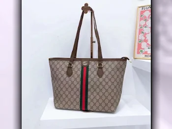 Tote Bag  - Gucci  - Brown  - Genuine Leather  - For Women