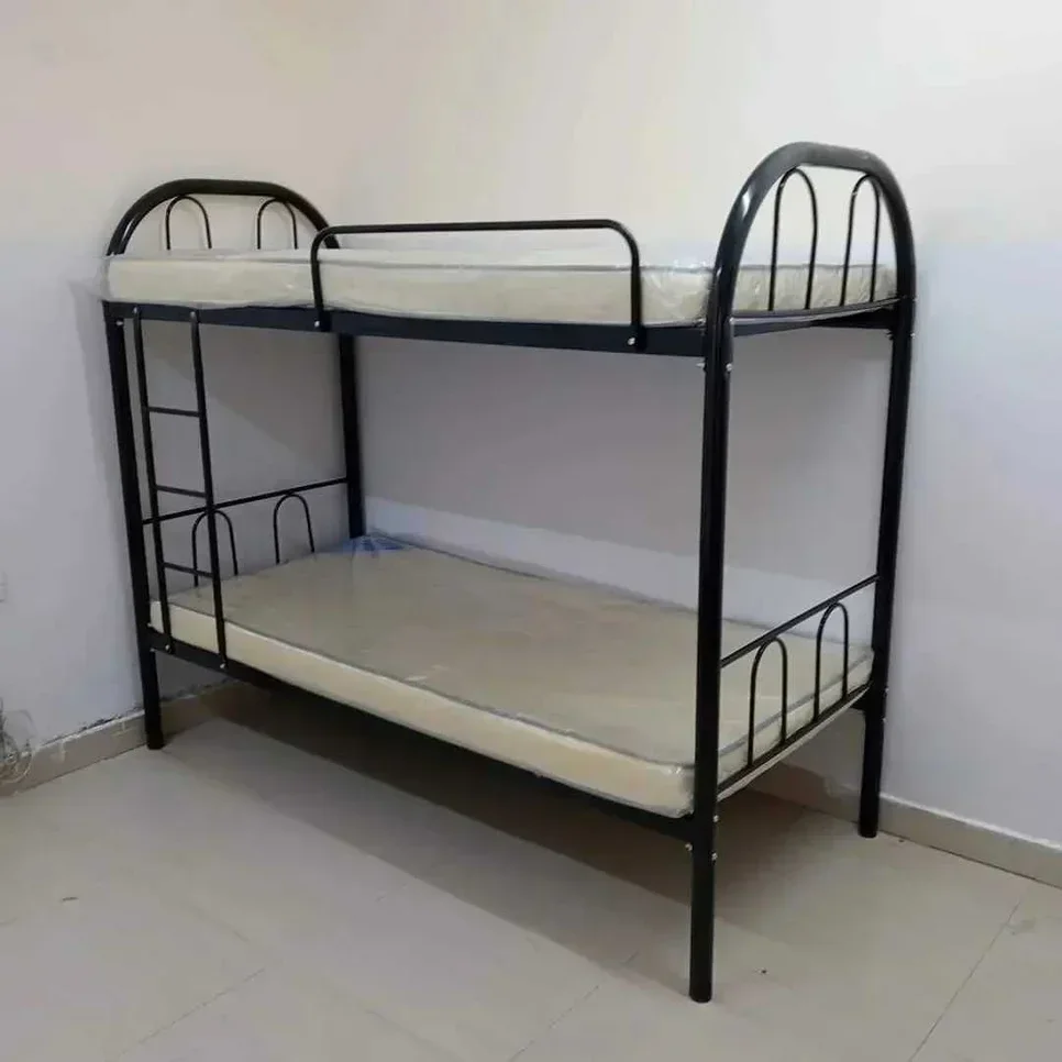 Beds - Double bunk  - Black  - Mattress Included  and Table Lamp