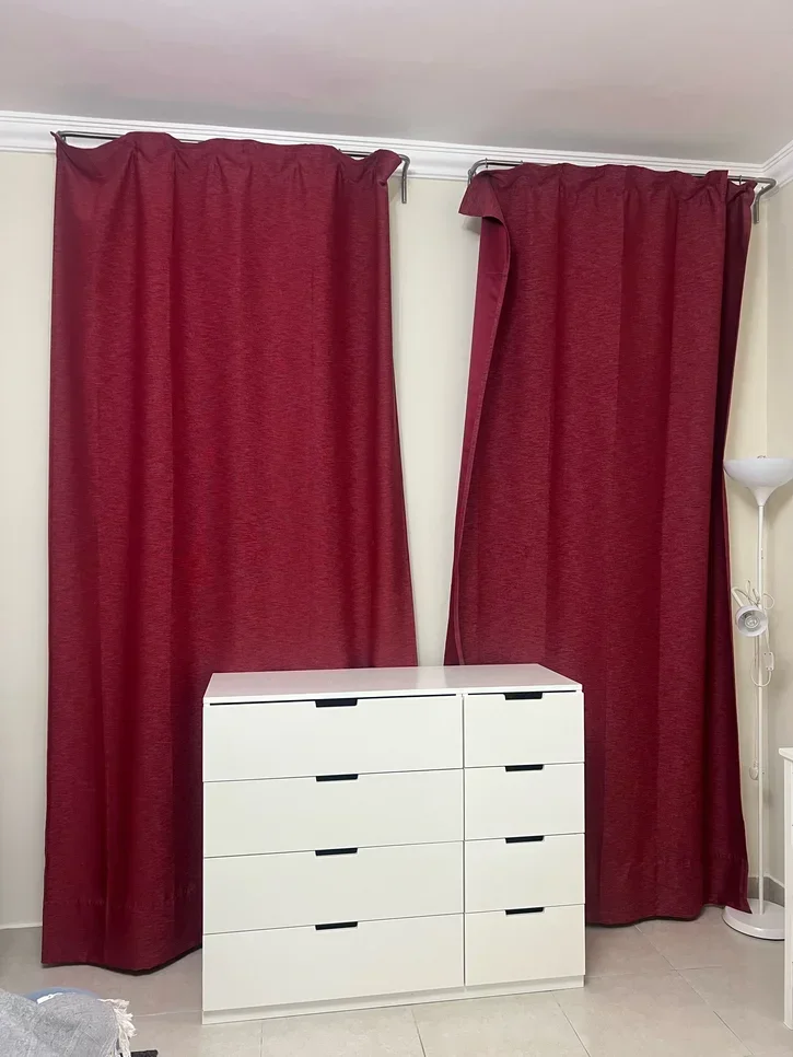 Curtains & Blinds Price Per Unit  Red  Qatar  Black Out  2 CM  4  Warranty  2 CM