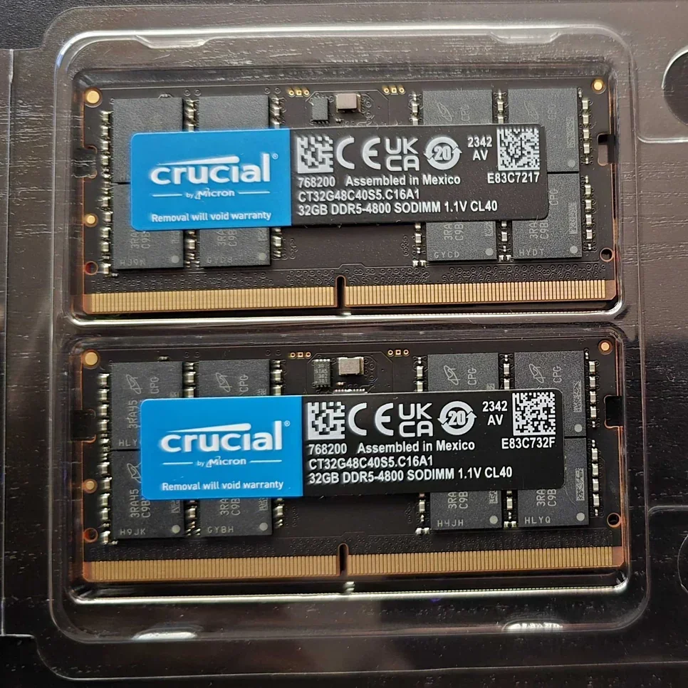 Ram Memories Crucial /  64 GB(2x32)  Black /  DDR -  400 MHz