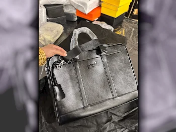 Laptop Bags  - Black  - Genuine Leather  - For Men