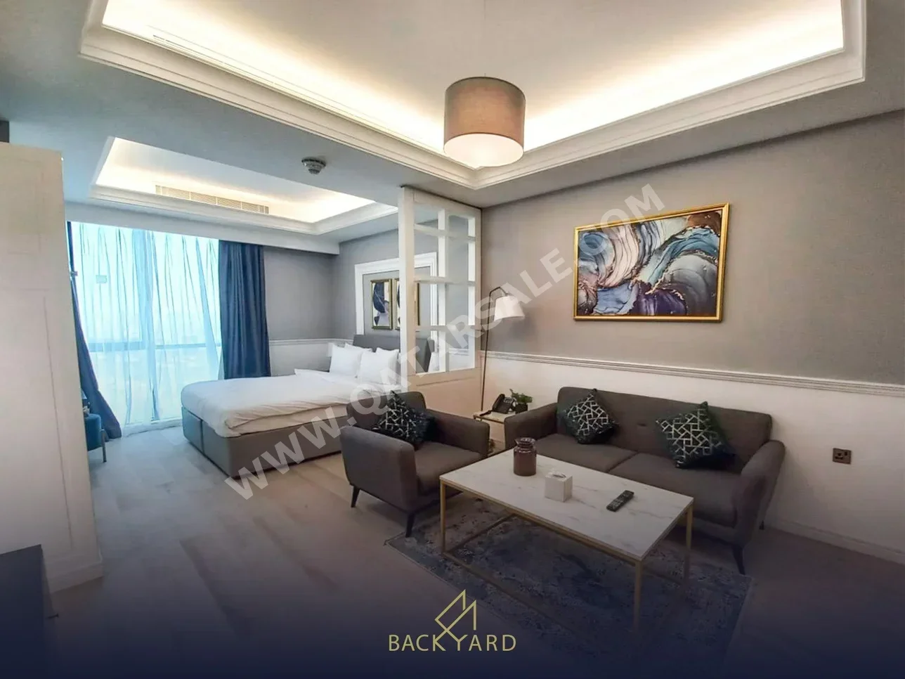1 Bedrooms  Studio  For Rent  in Doha -  Fereej Al Nasr  Fully Furnished