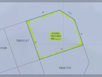 اراضي للبيع  في الشمال  - الرويس  -المساحة 980 متر مربع