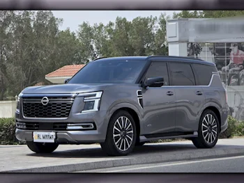  Nissan  Patrol  Platinum turbo  2025  Automatic  7,000 Km  6 Cylinder  Four Wheel Drive (4WD)  SUV  Gray  With Warranty
