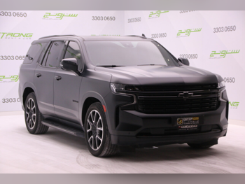 شفروليه تاهو ار اس تي 2023 اوتوماتيك 55,000 كم 8 سلندر دفع رباعي اس يو في اسود مطفي تحت الضمان