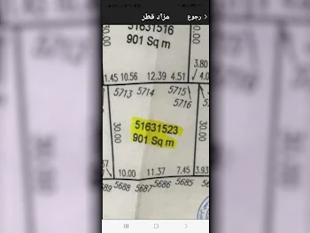 Lands For Sale in Umm Salal  - Izghawa  -Area Size 901 Square Meter