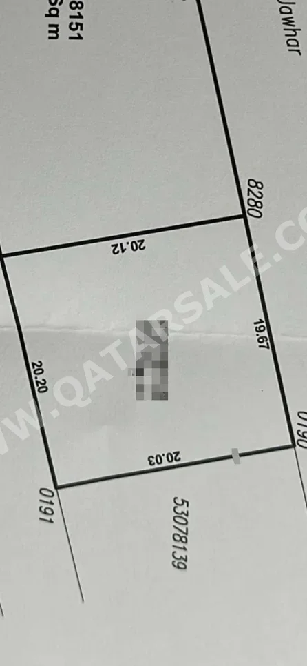 Lands For Sale in Al Rayyan  - Muaither  -Area Size 400 Square Meter