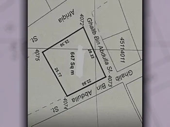 Lands For Sale in Doha  - Old Airport  -Area Size 647 Square Meter