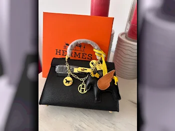 Tote Bag  - Hermes  - Black  - Genuine Leather  - For Women