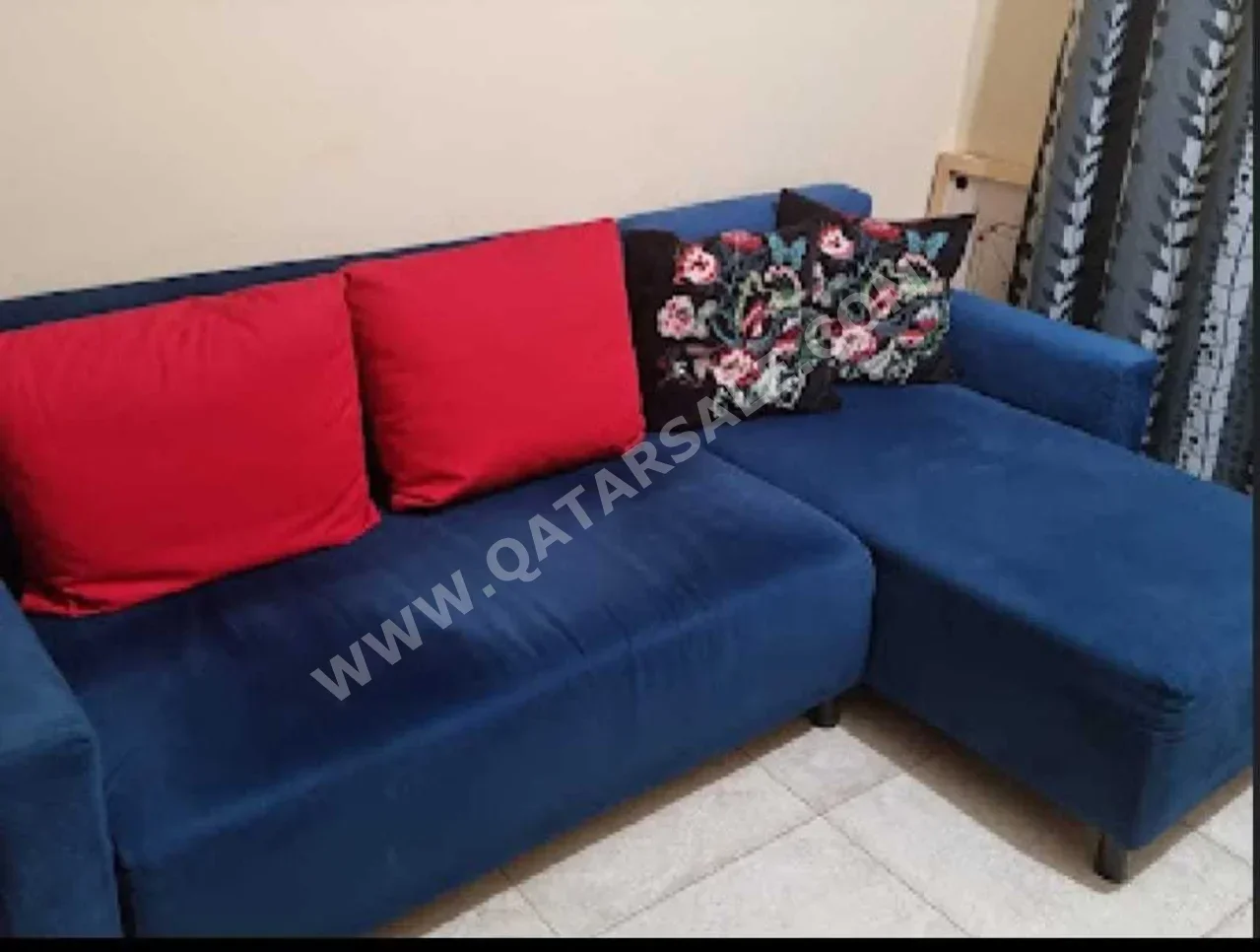 Sofas, Couches & Chairs 3-Seat Sofa  - Fabric  - Blue  - Sofa Bed