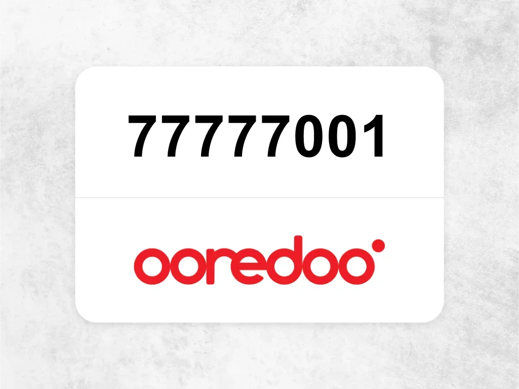 77777001  Ooredoo Mobile Phone