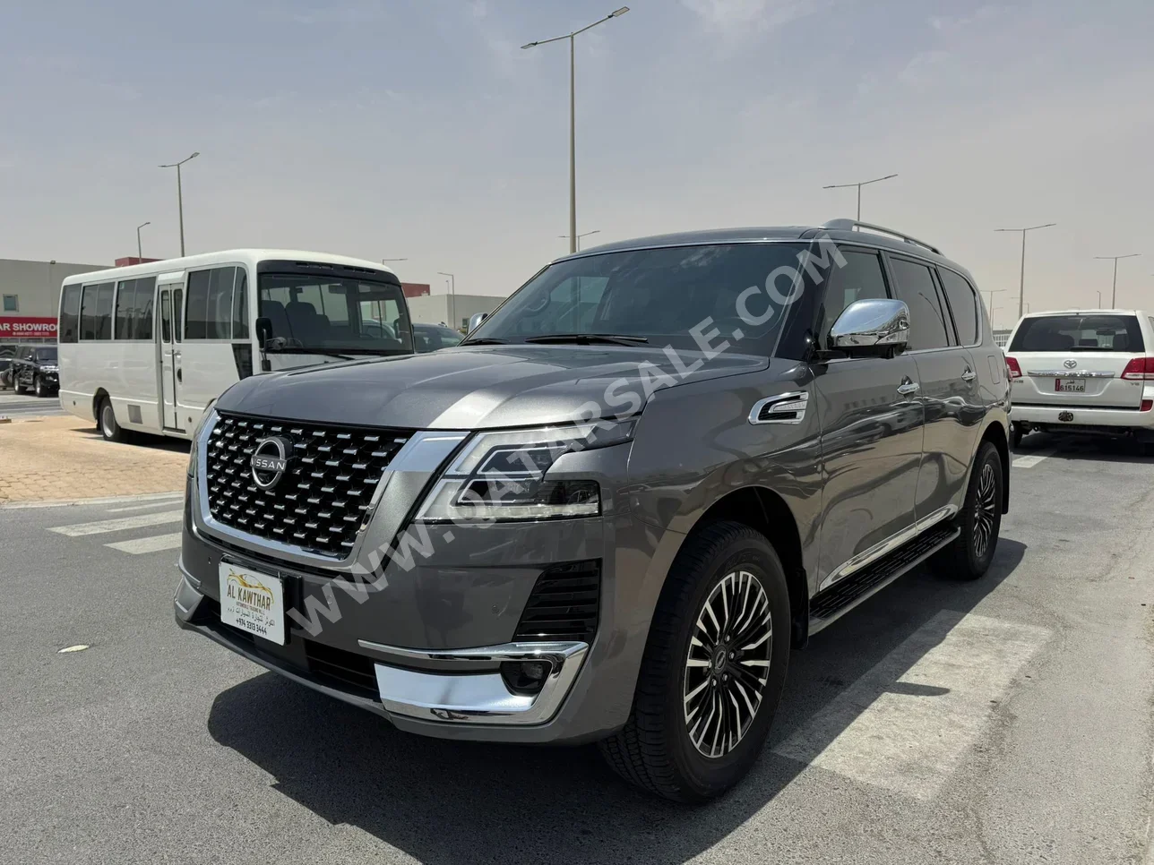 Nissan  Patrol  Platinum  2023  Automatic  13,000 Km  6 Cylinder  Four Wheel Drive (4WD)  SUV  Gray  With Warranty