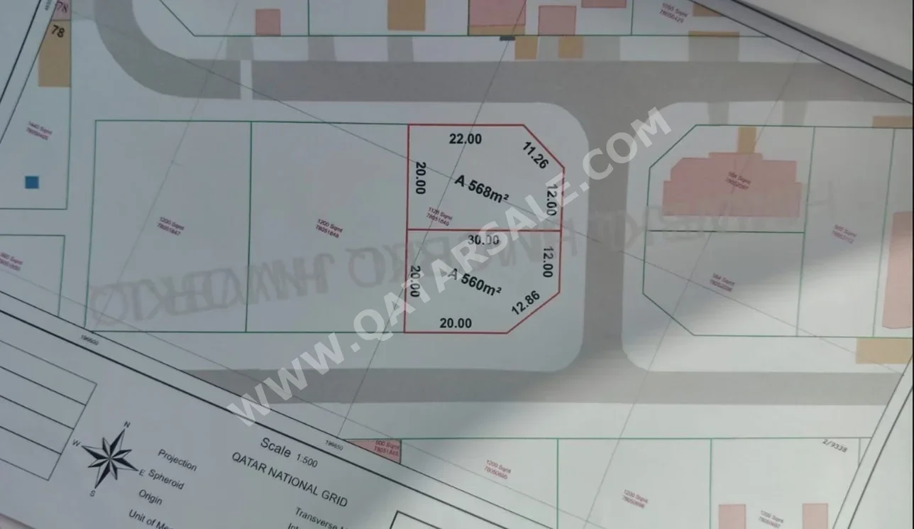 Lands For Sale in Al Shamal  - Abo Dhalouf  -Area Size 568 Square Meter
