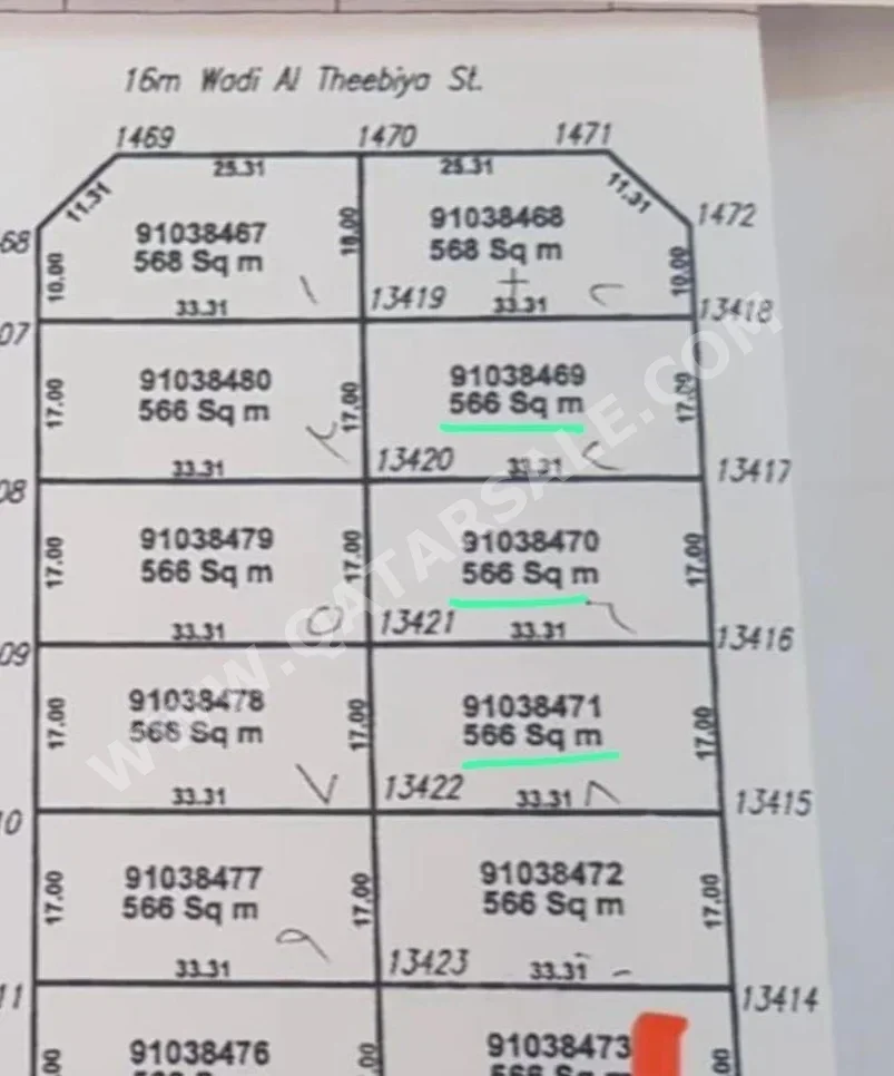 Lands For Sale in Al Wakrah  - Al Meshaf  -Area Size 566 Square Meter