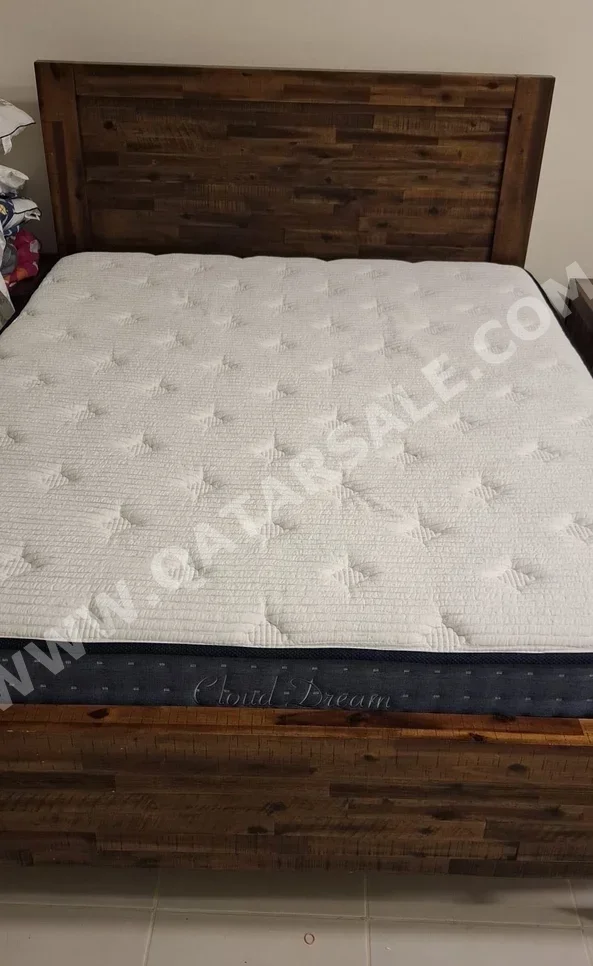 Beds - Queen  - Brown  - Mattress Included