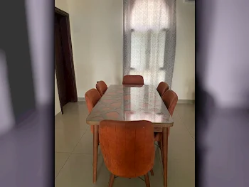 Dining Table with Chairs  - Alabaster, Beige & Gold