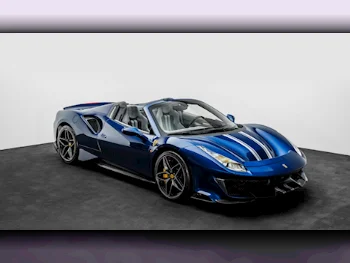 فيراري  488  سبايدر  2020  اوتوماتيك  863 كم  8 سلندر  دفع خلفي  كشف  ازرق  تحت الضمان