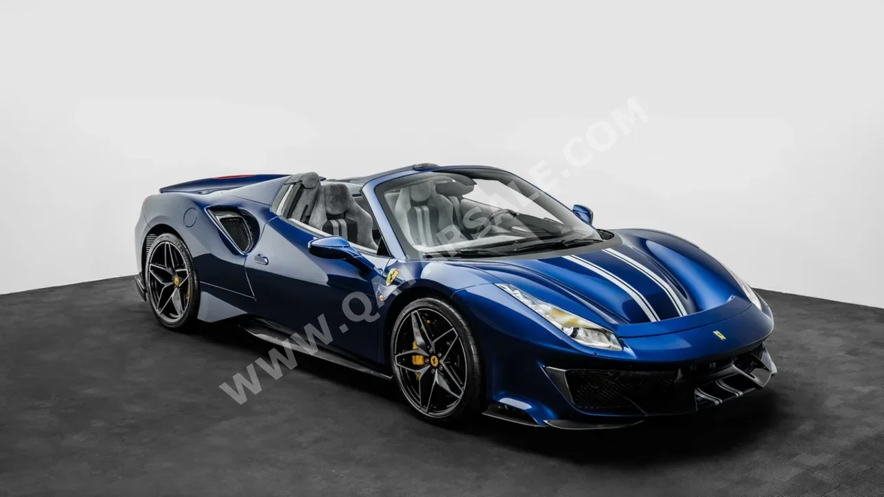 فيراري  488  سبايدر  2020  اوتوماتيك  863 كم  8 سلندر  دفع خلفي  كشف  ازرق  تحت الضمان