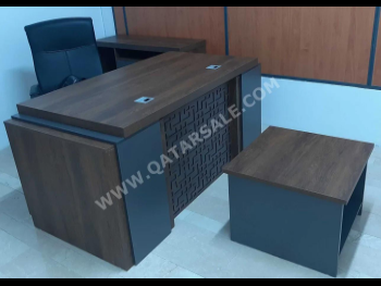 Desks & Computer Desks - Luxury Executive Desk  - Brown  - With Chest of 3 Drawers