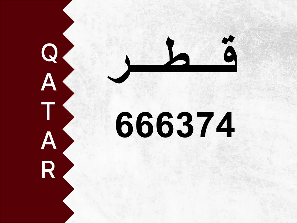 Private Plate  666374  Special Number