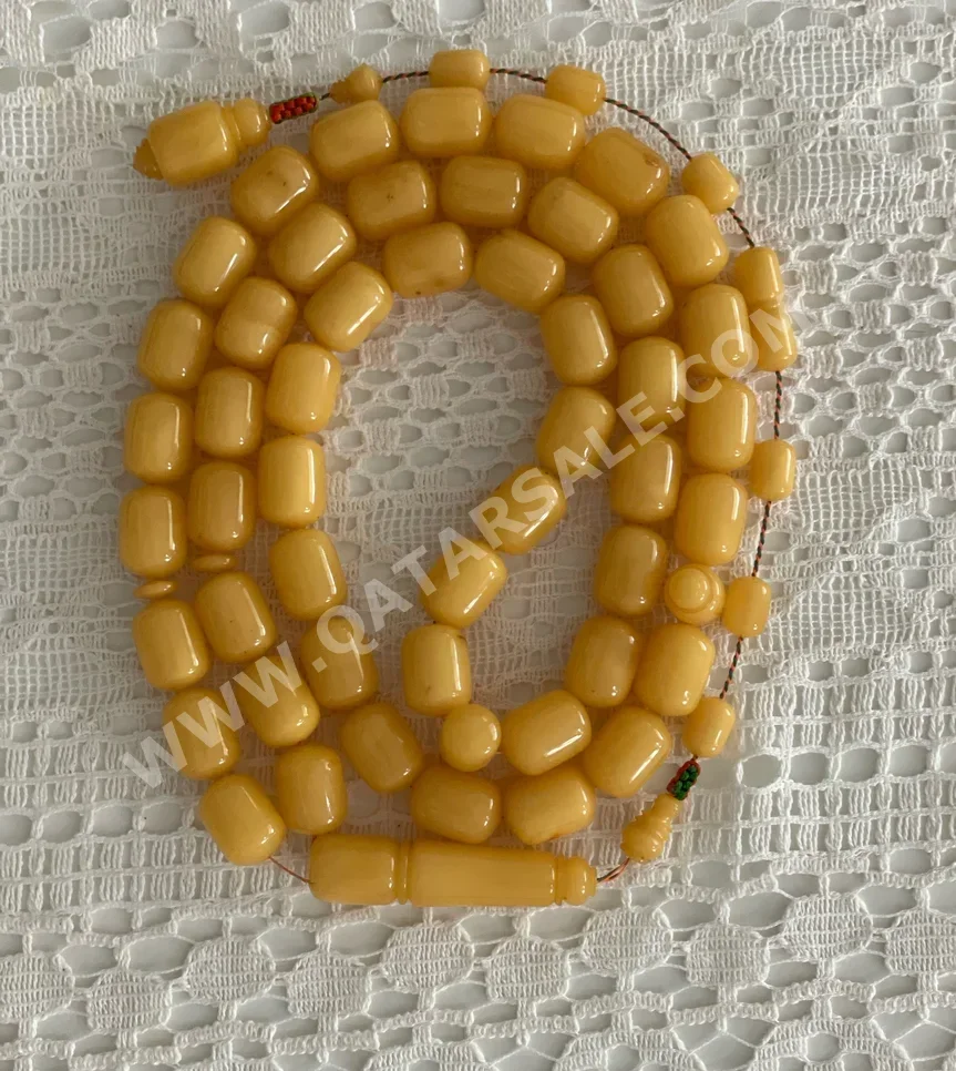 Prayer Beads Amber  Yellow  Poland  Rectangle  14 mm  49  60 g