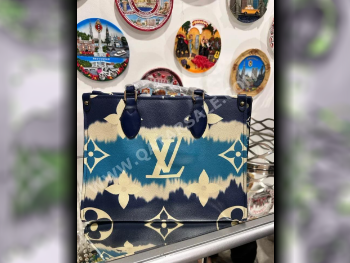 Tote Bag  - Louis Vuitton  - Blue  - Genuine Leather  - For Men