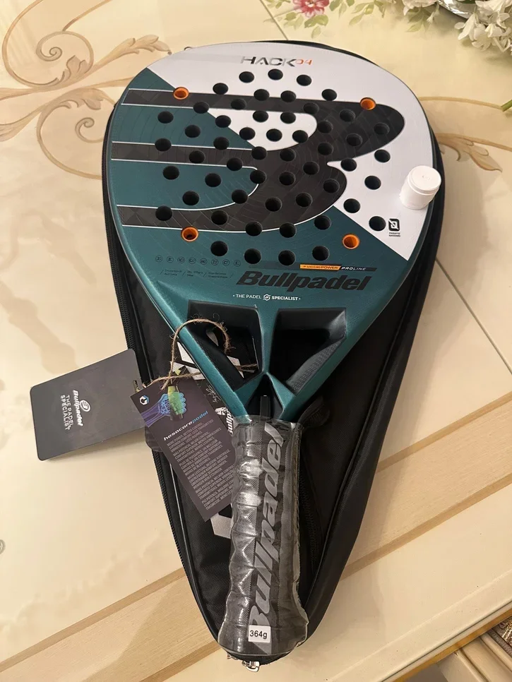 مضارب التنس / بادل أزرق-أبيض 2025 يشمل حقيبة المضرب للكبار للمتقدم