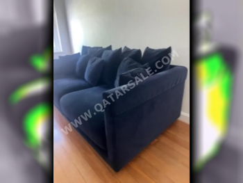 الأرائك والكنب والكراسي ايكيا  كنبة بمقعدين  - مخمل  - أزرق