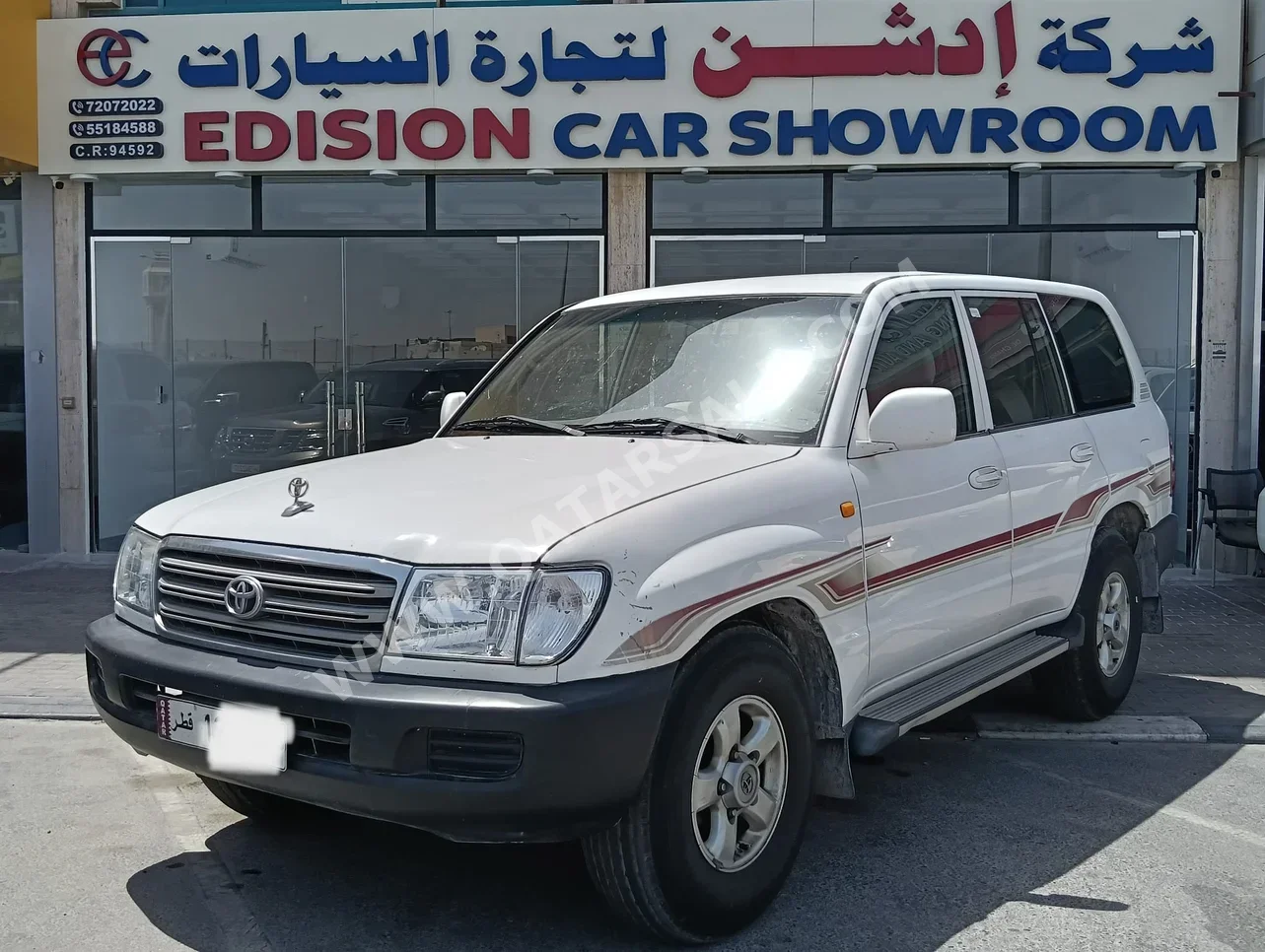 تويوتا  لاند كروزر  جي اكس  2004  عادي  400,000 كم  6 سلندر  دفع رباعي  اس يو في  أبيض