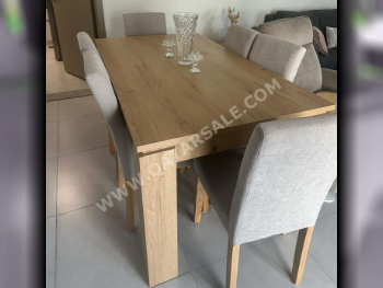 Dining Table with Chairs and Buffet  - Beige
