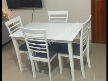 Tables & Sideboards Table & Chairs  - Solid Wood  - White