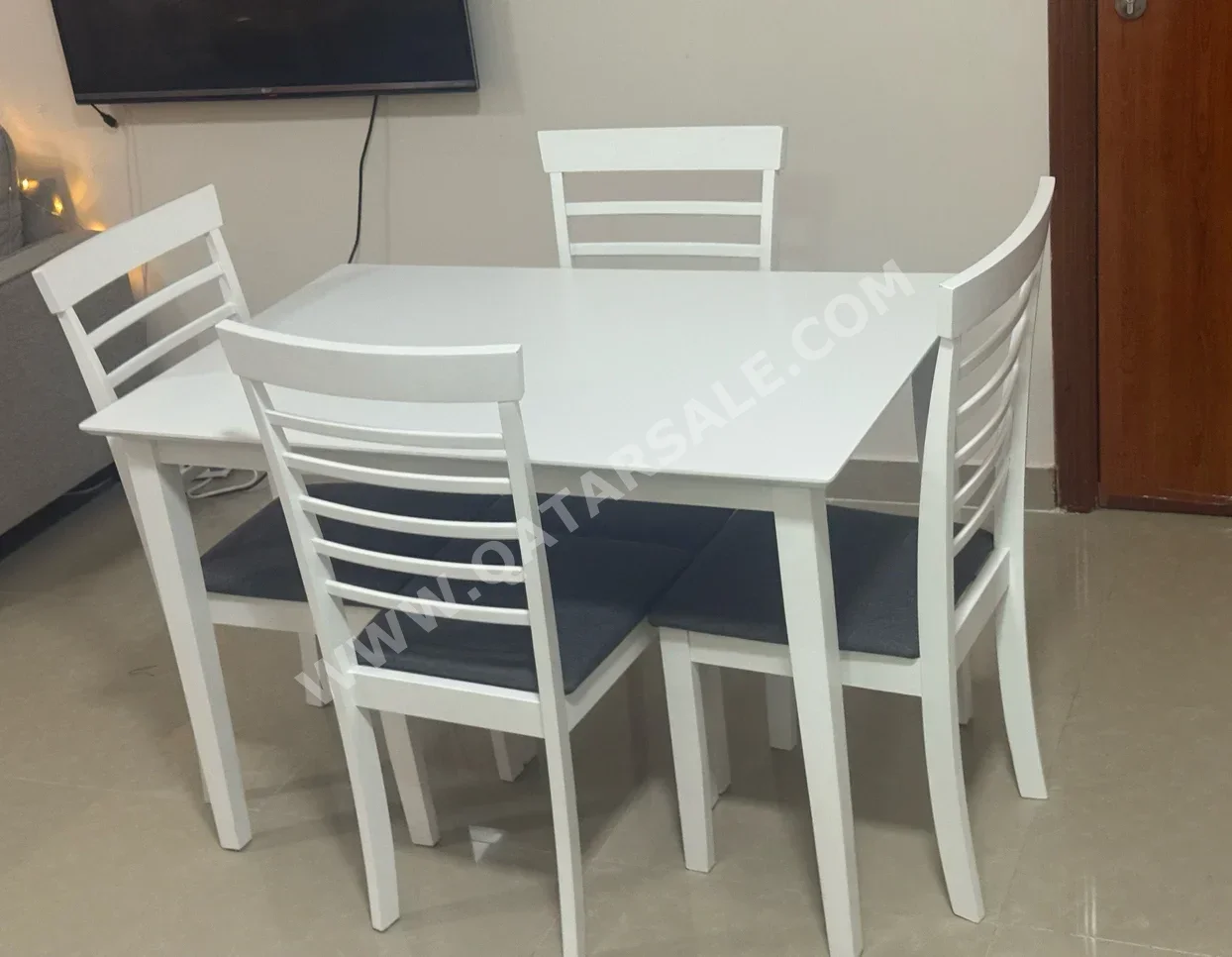 Tables & Sideboards Table & Chairs  - Solid Wood  - White