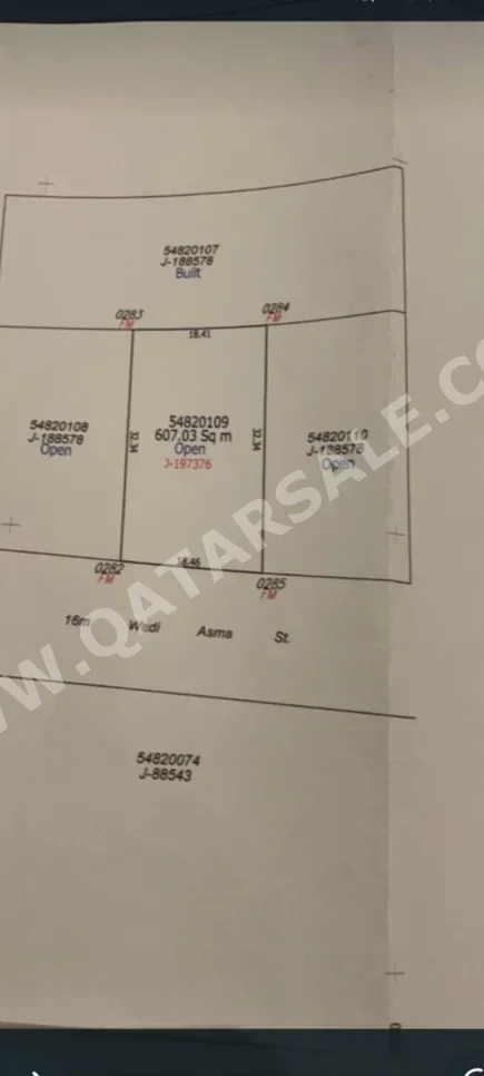 Lands For Sale in Doha  - Madinat Khalifa South  -Area Size 607 Square Meter