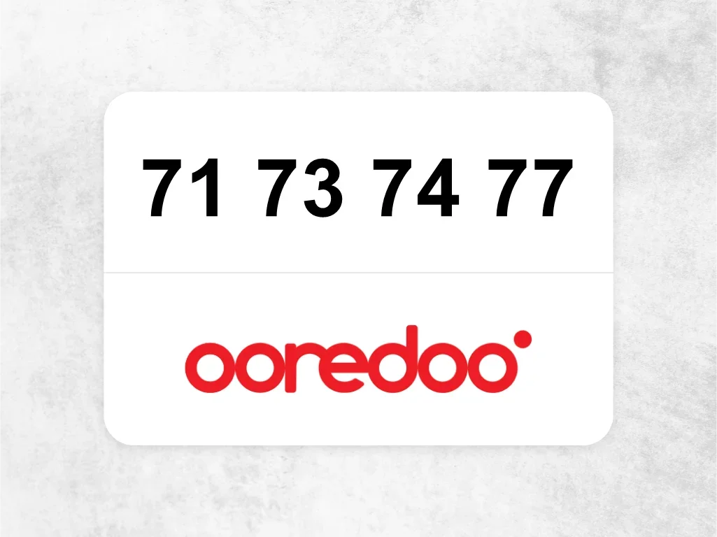 Ooredoo Mobile Phone  71 73 74 77