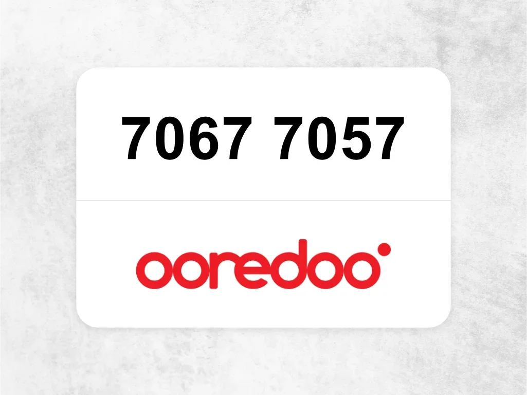 Ooredoo Mobile Phone  7067 7057
