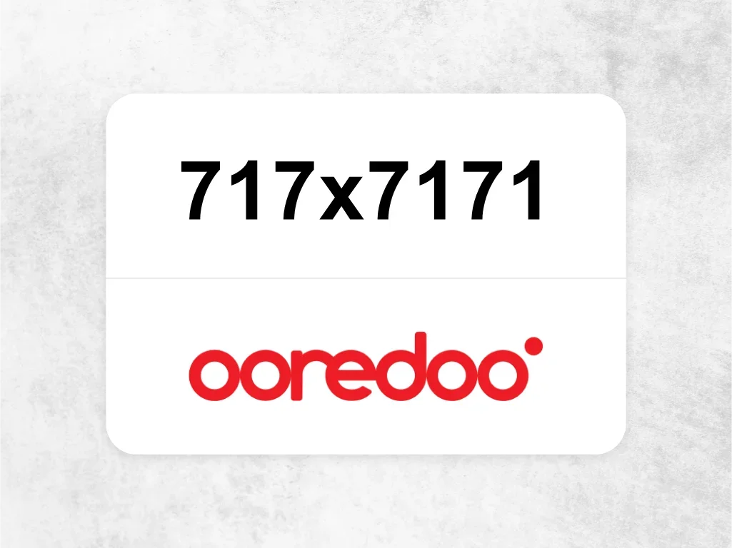 Ooredoo Mobile Phone  ‏717x7171