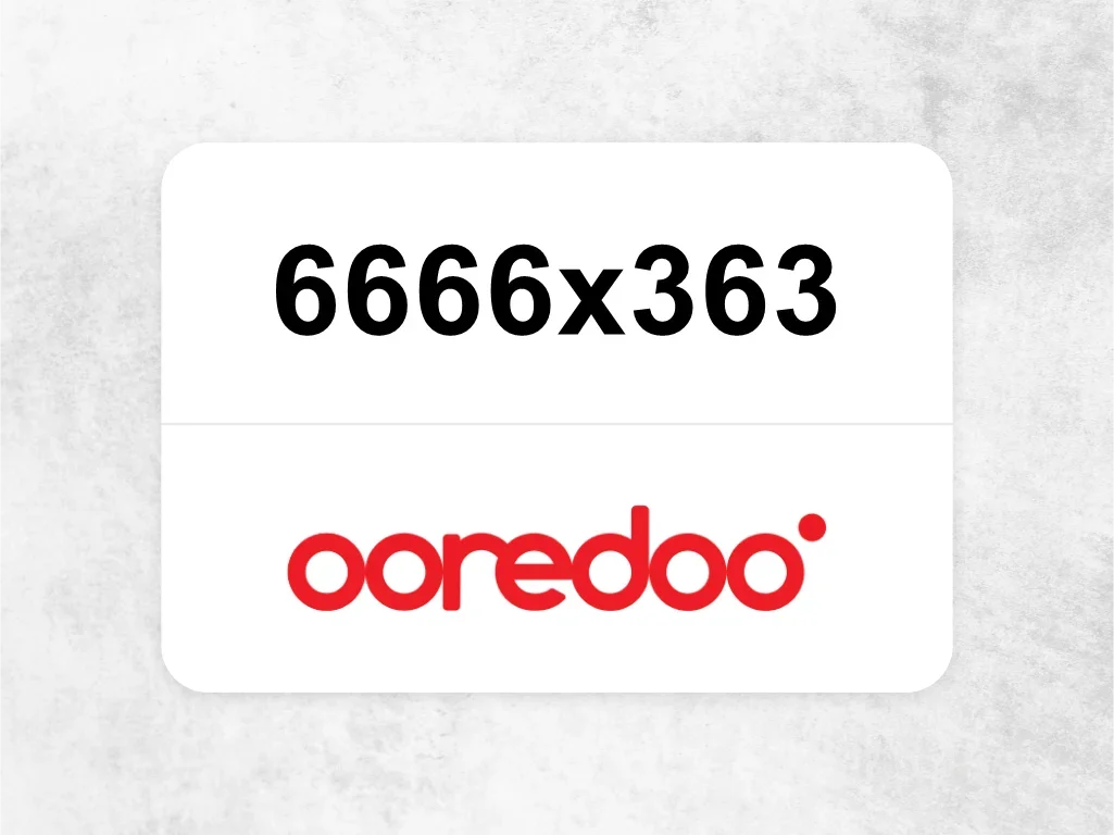 Ooredoo Mobile Phone  ‏6666x363
