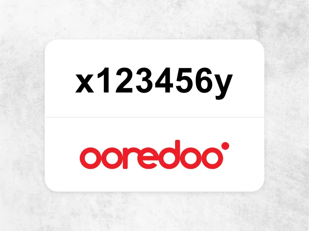 Ooredoo Mobile Phone  ‏x123456y