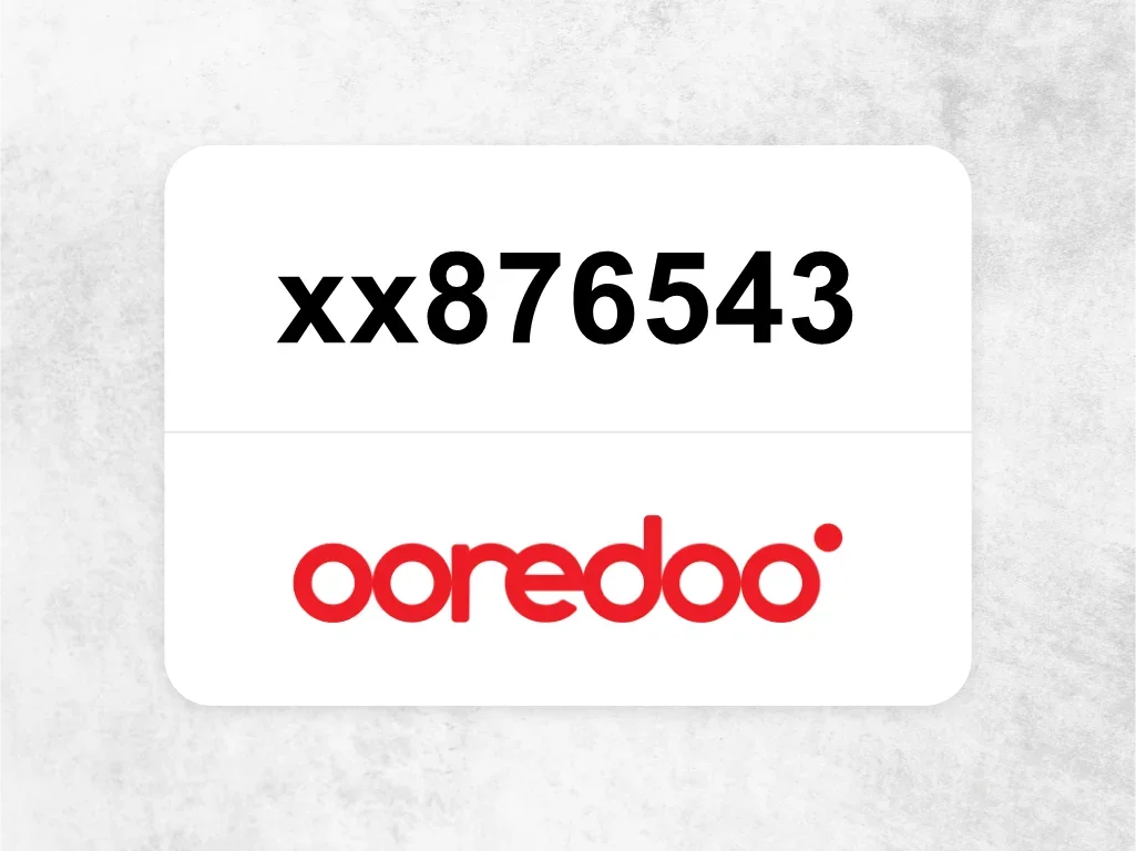 xx876543  Ooredoo Mobile Phone