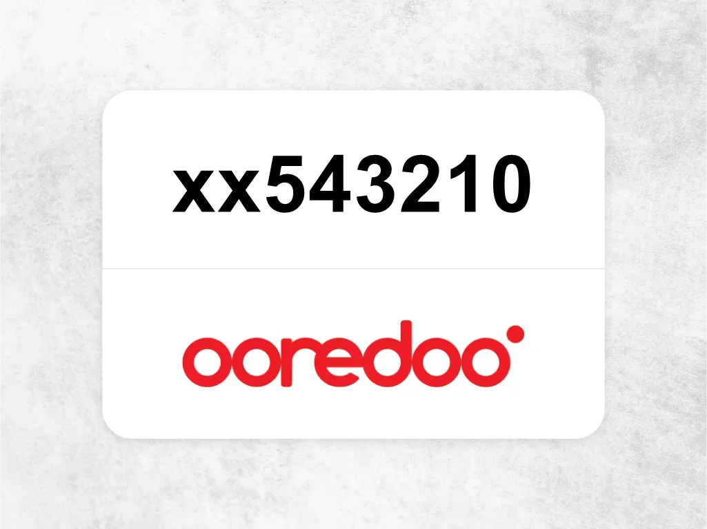 Ooredoo Mobile Phone  ‏xx543210