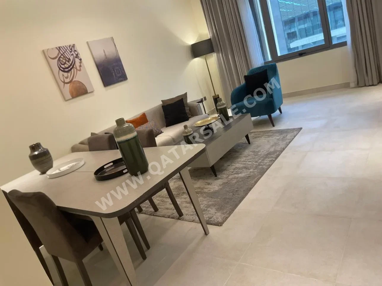 1 غرف نوم  شقة  للايجار  في الريان -  الوعب  مفروشة بالكامل