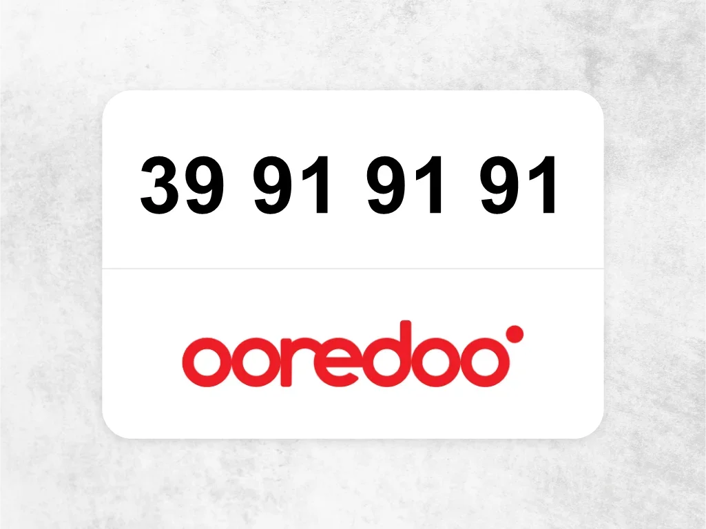 Ooredoo Mobile Phone  39 91 91 91